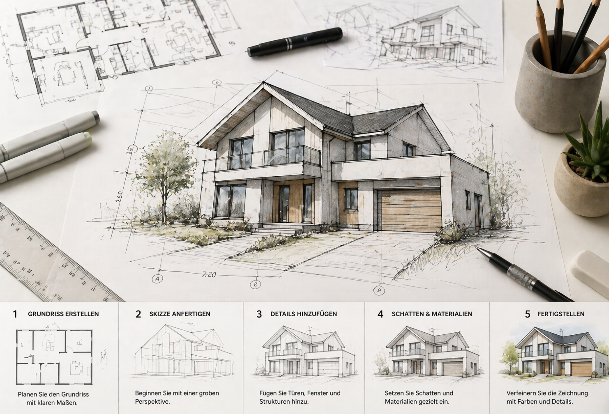 Perfekte Hauszeichnung: Tipps & Tricks für Anfänger