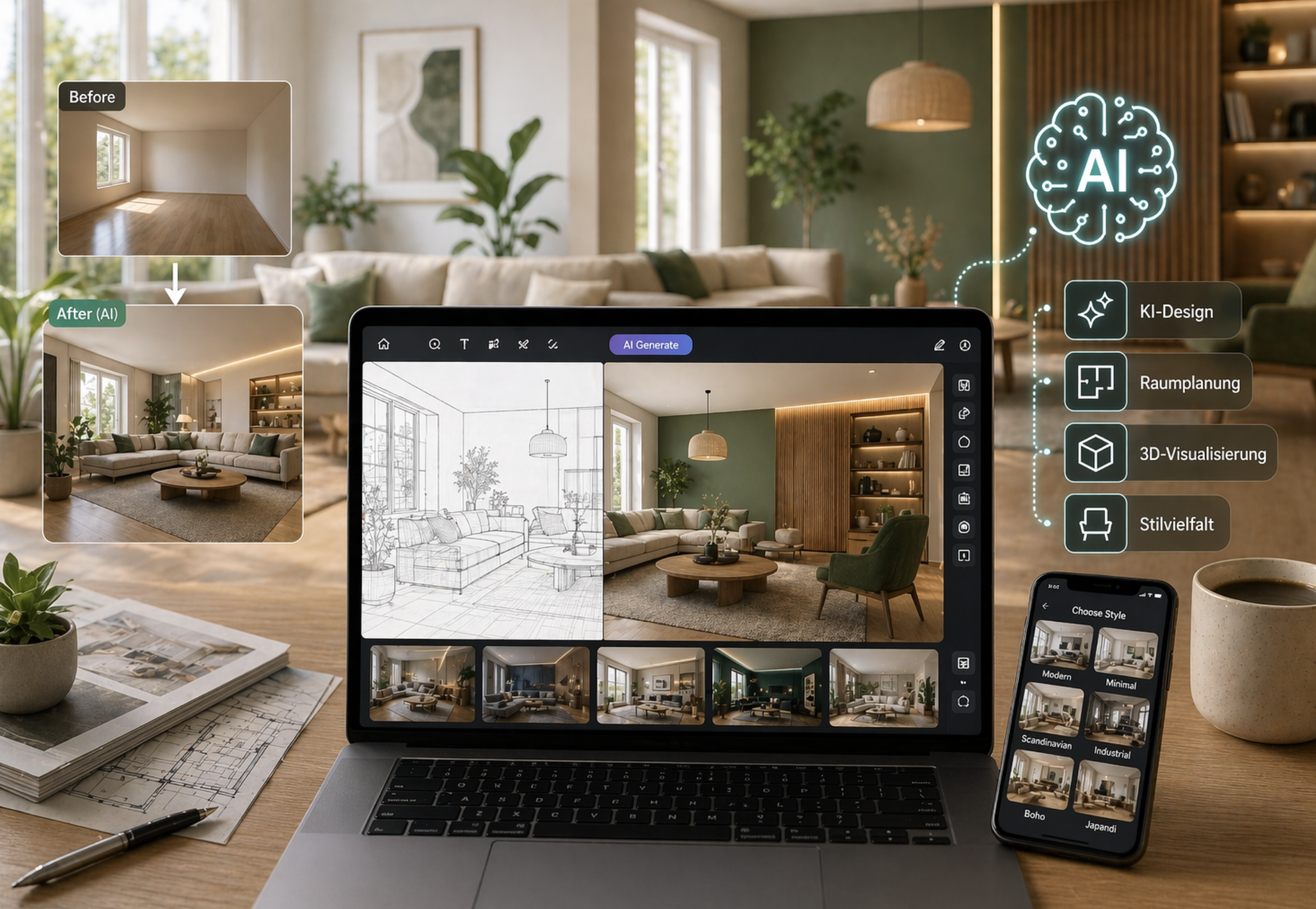 Die besten kostenlosen KI-Tools für Raumdesign – und wie du endlich die richtige Entscheidung triffst